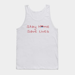 Stay Home Save Life - Masked Heart Tank Top